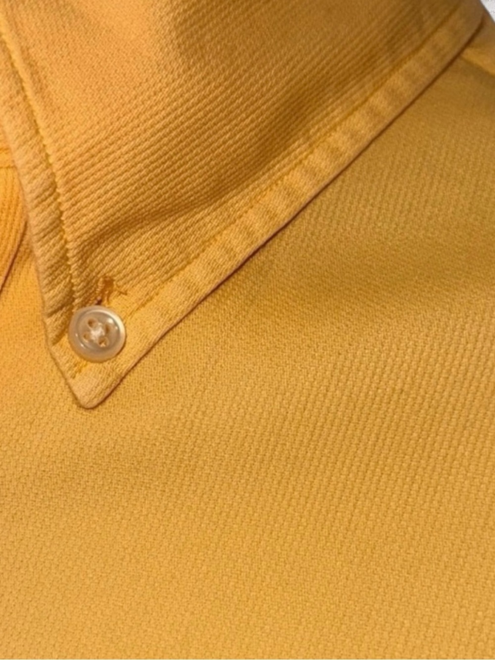 Daniel Cremieux Button Down Shirt M Yellow Italian Fabric Cotton Classic Fit - Picture 3 of 12